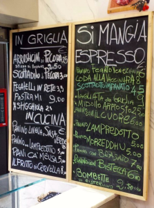 Macelleria Popolare, il menu